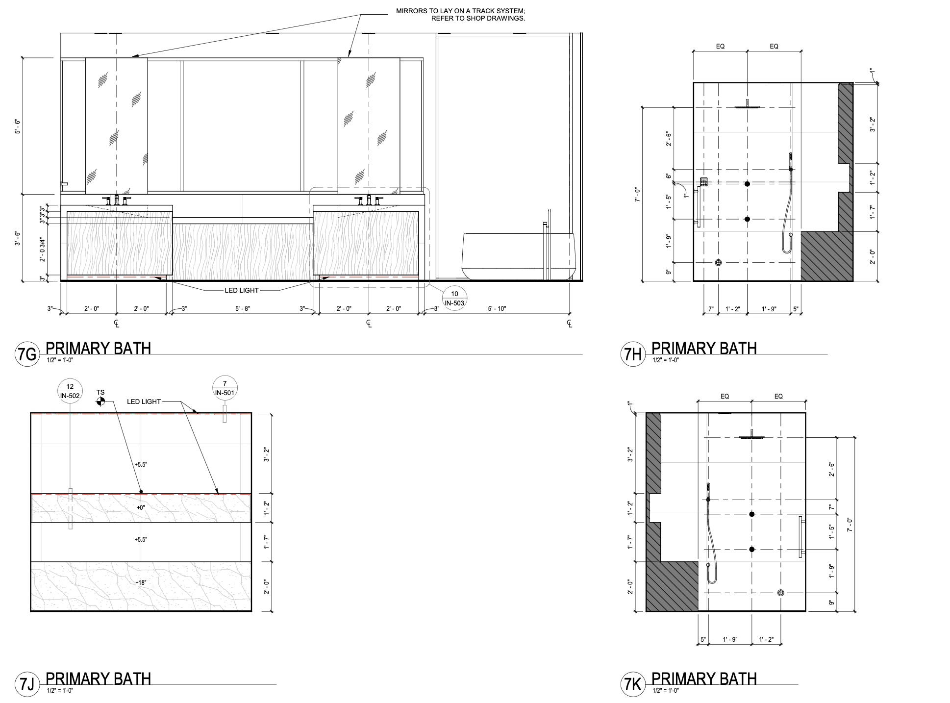 Primary Bath Elevations