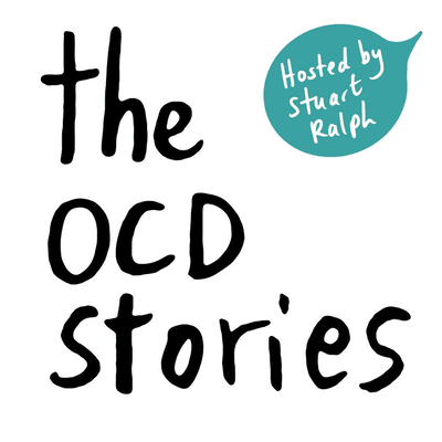 Logo titled 'the OCD stories,' hosted by Stuart Ralph with a speech bubble