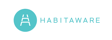 Habitatware logo with a teal circle and white ladder icon, and the word 'HABITAWARE' in teal text