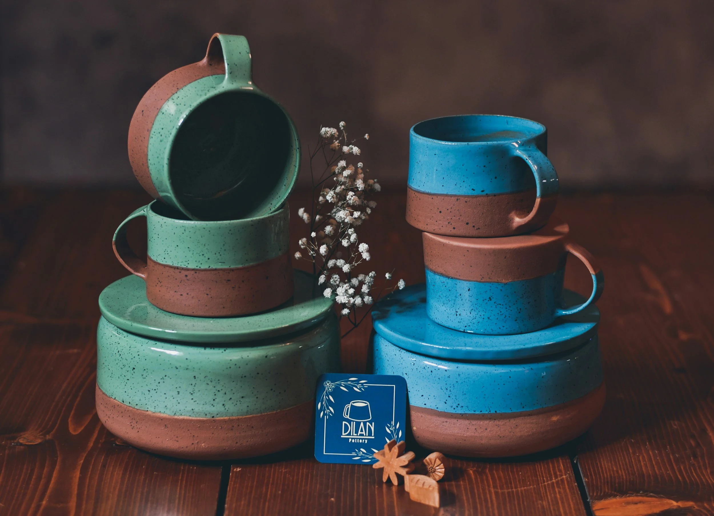 pottery cups