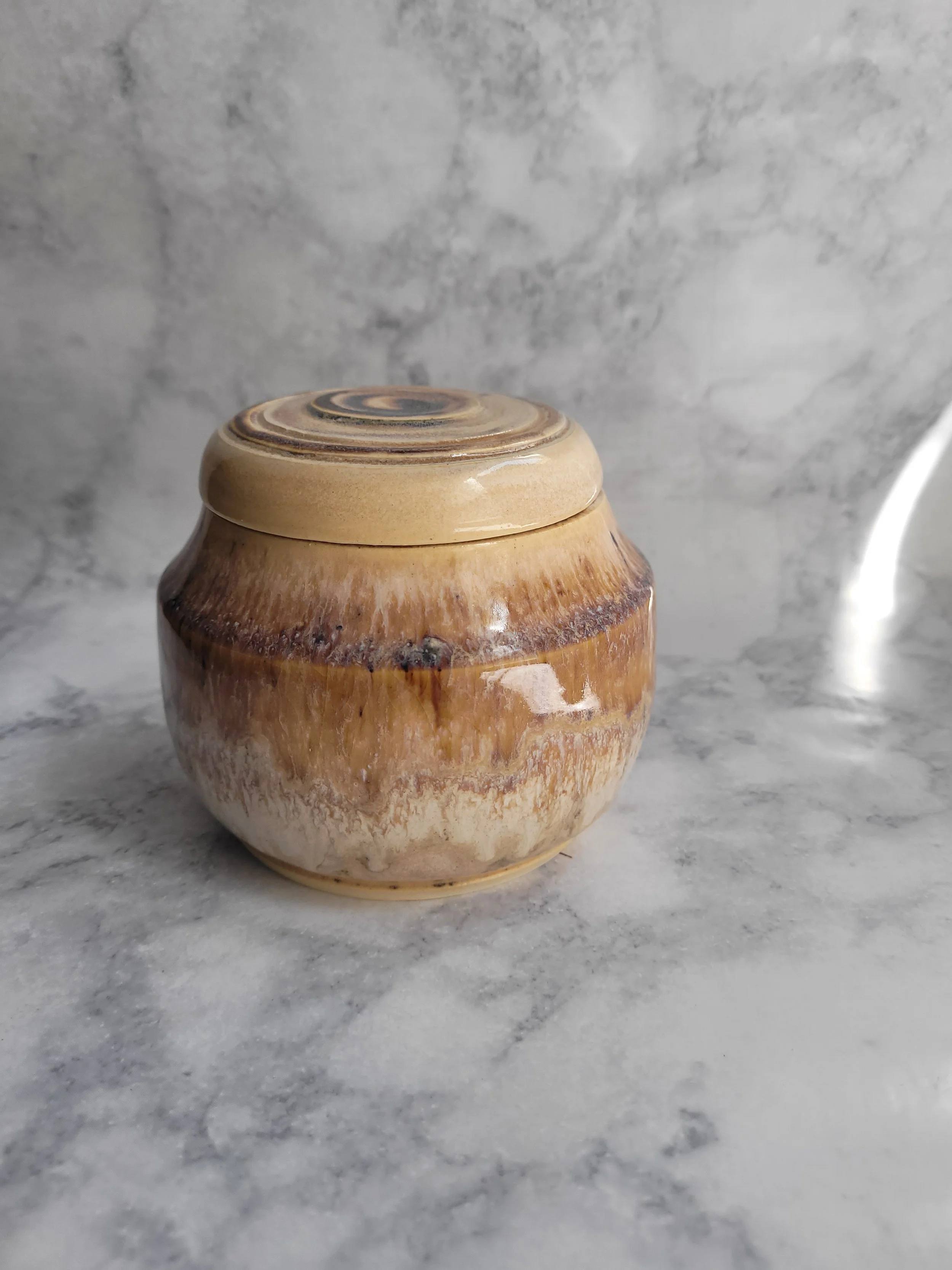 Caramel  & Cream Covered Jar