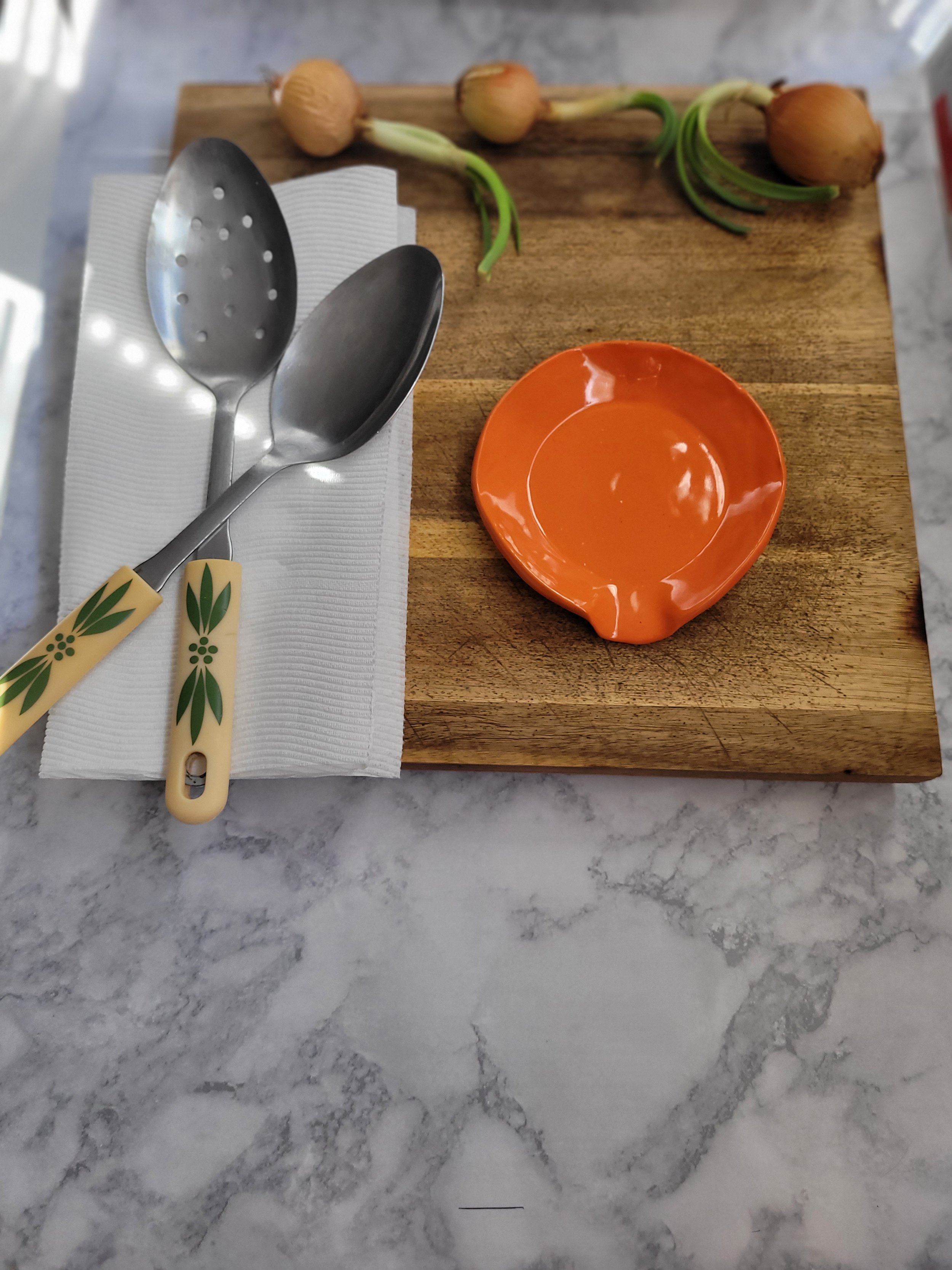 Orange Gloss Spoon Rest.