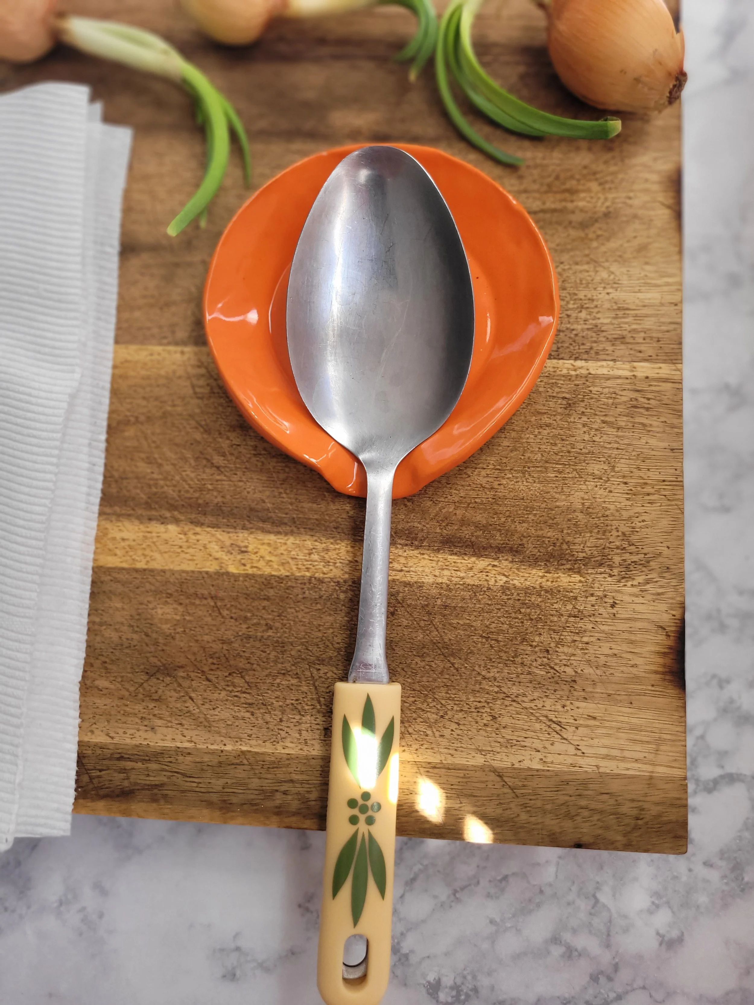 Orange Gloss Spoon Rest.