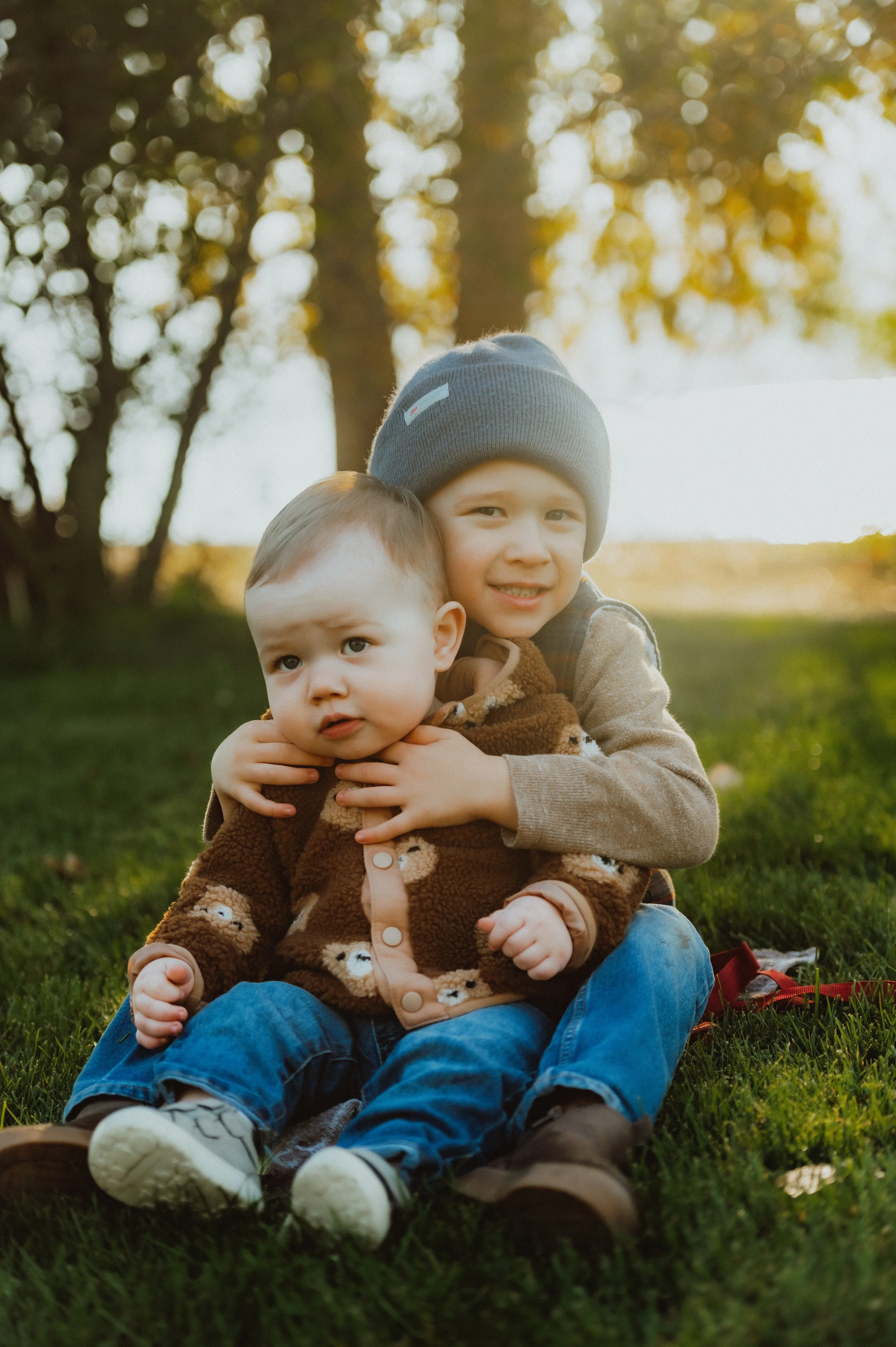 "Okay big brother, give your bestie a hug!"