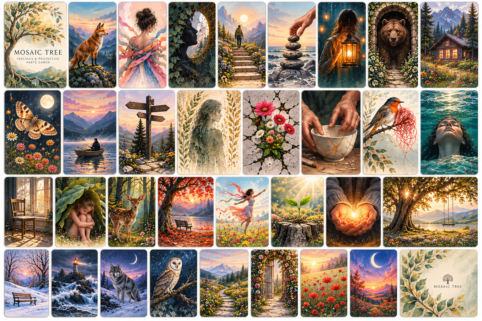 Mosaic Tree – Feelings & Protective Parts Cards.