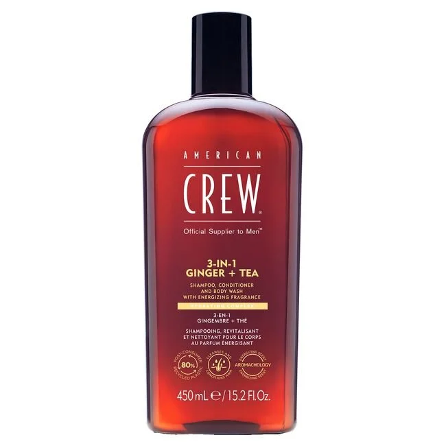 American Crew Ginger & Tea 3-In-1 Shampoo, Conditioner and Body Wash 450ml