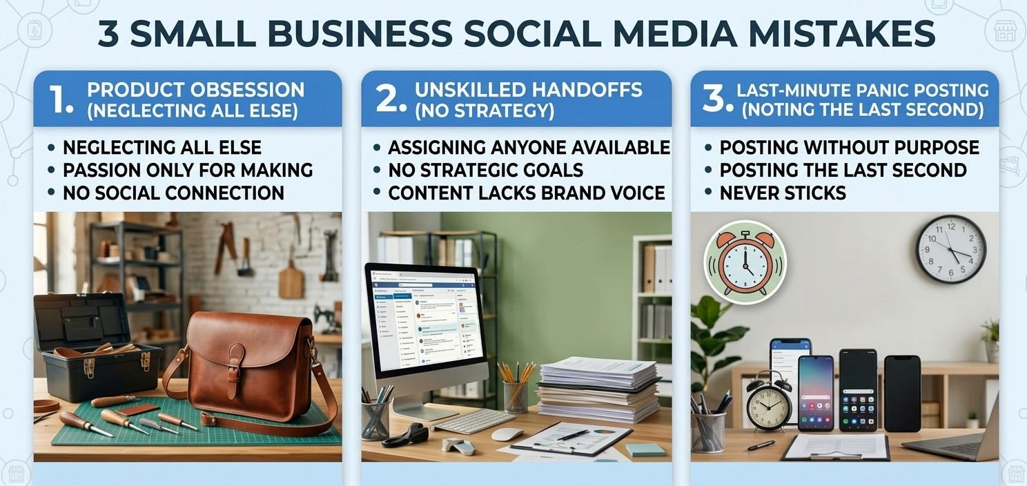a chart detailing 3 social media mistakes