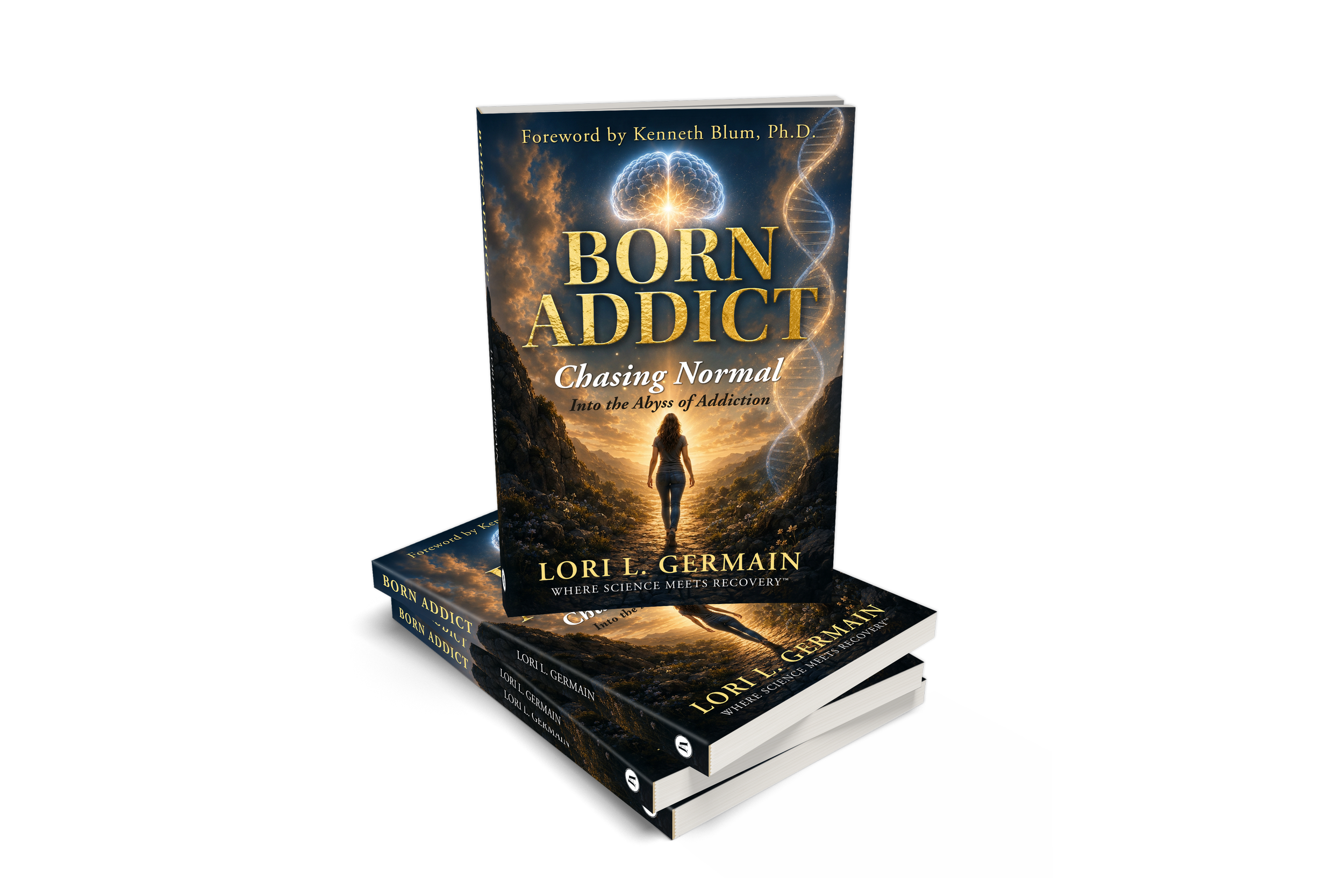 Born Addict book cover and stack