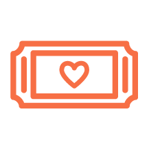 Icon of a stack of dollar bills with a heart in the center