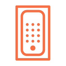 Illustration of a remote control with buttons