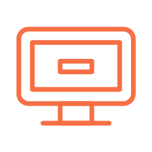 Icon of a computer monitor with a rectangular shape and a small stand.