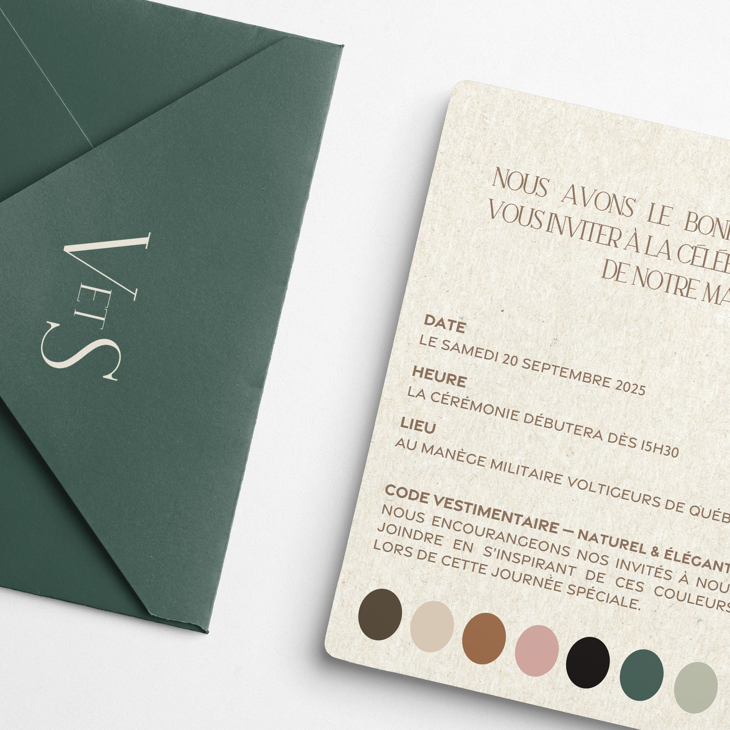 Identité visuelle et papeterie Mariage V+S