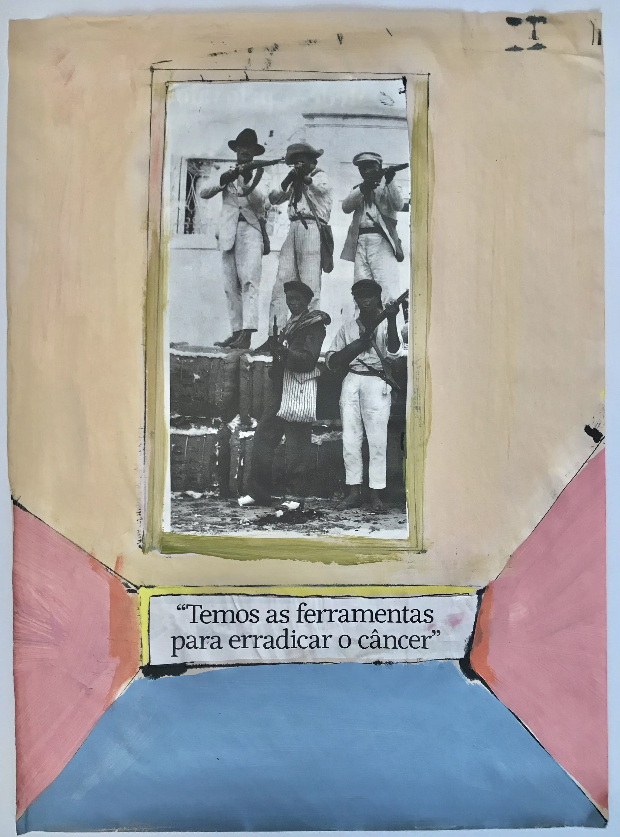 sem titulo - acrílica e colagem sobre papel - 42 x 30 cm - 2019