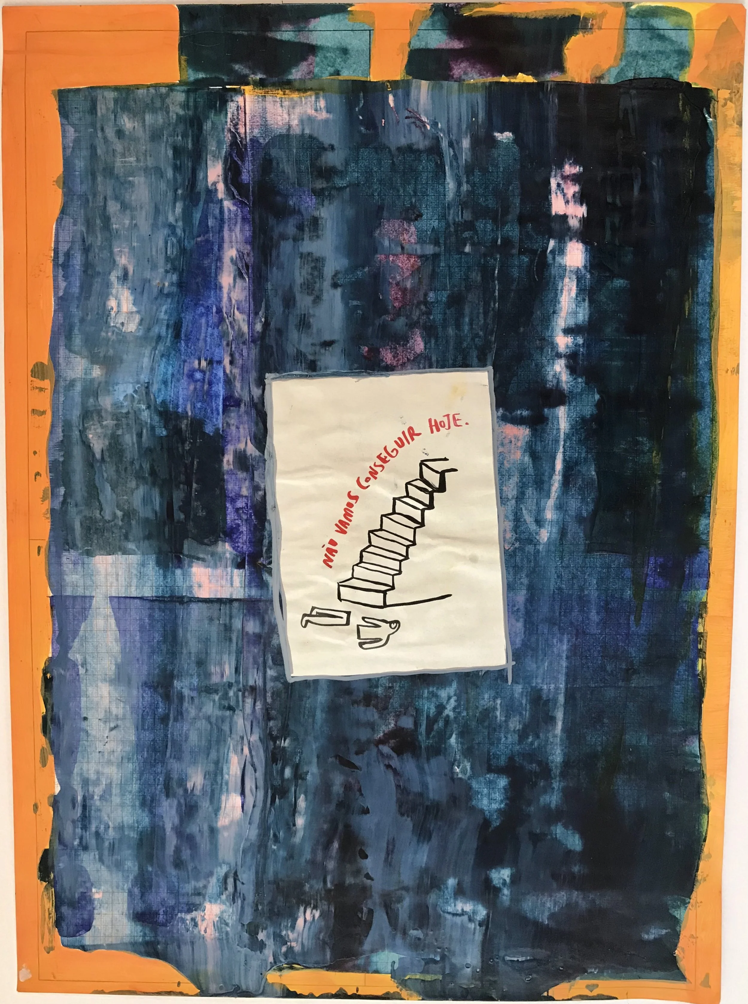 sem titulo - acrílica e colagem sobre papel - 42 x 30 cm - 2019