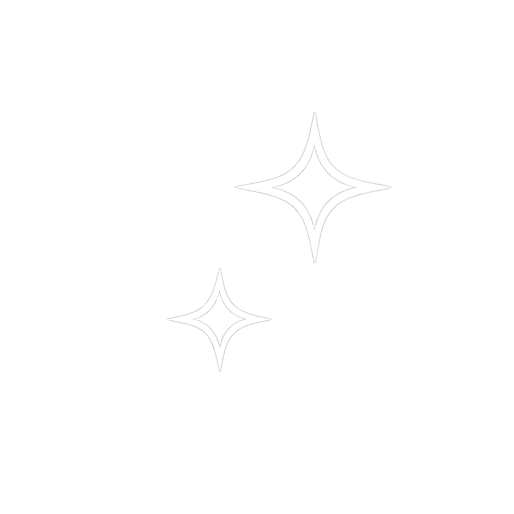 Two white sparkling stars reversed