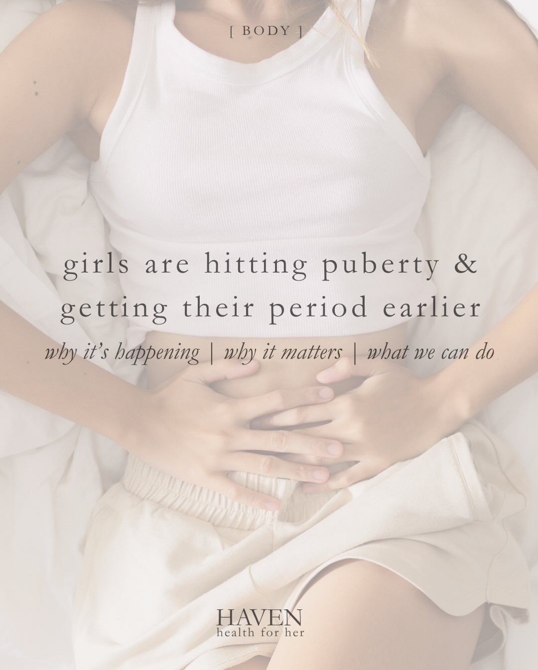 We&rsquo;re seeing more and more girls entering puberty and getting their periods earlier than ever before &mdash; sometimes years before we expect. And while it&rsquo;s often brushed off as &ldquo;just genetics,&rdquo; early puberty is something we 