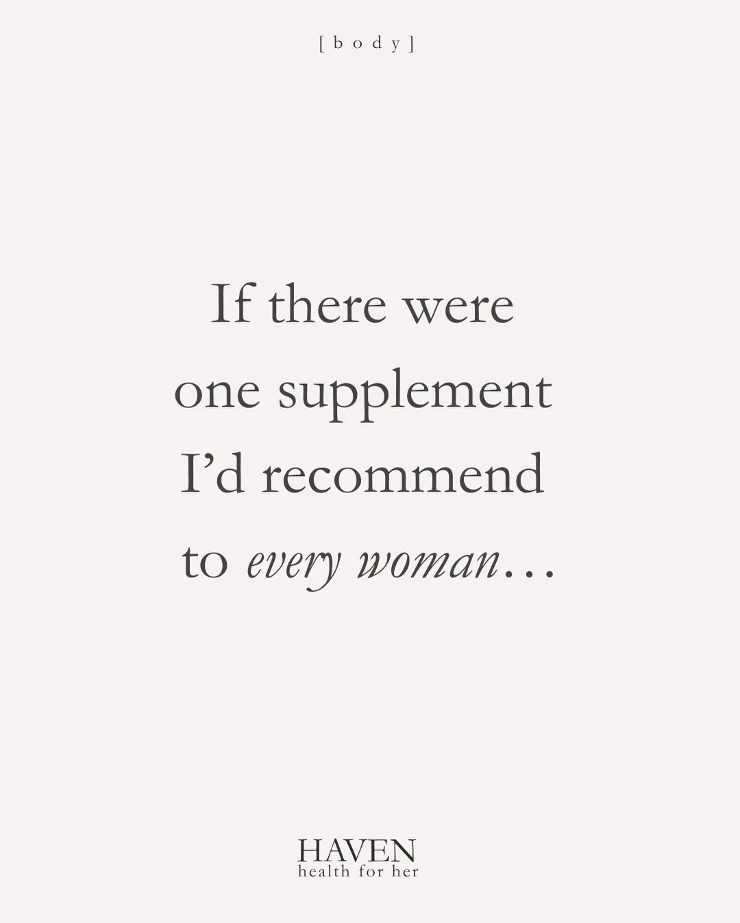 If there were truly one supplement every woman needed, healing &amp; wellness would be simple.

But biology doesn&rsquo;t work that way.

I constantly see patients taking long lists of supplements that weren&rsquo;t chosen for their body, their labs,