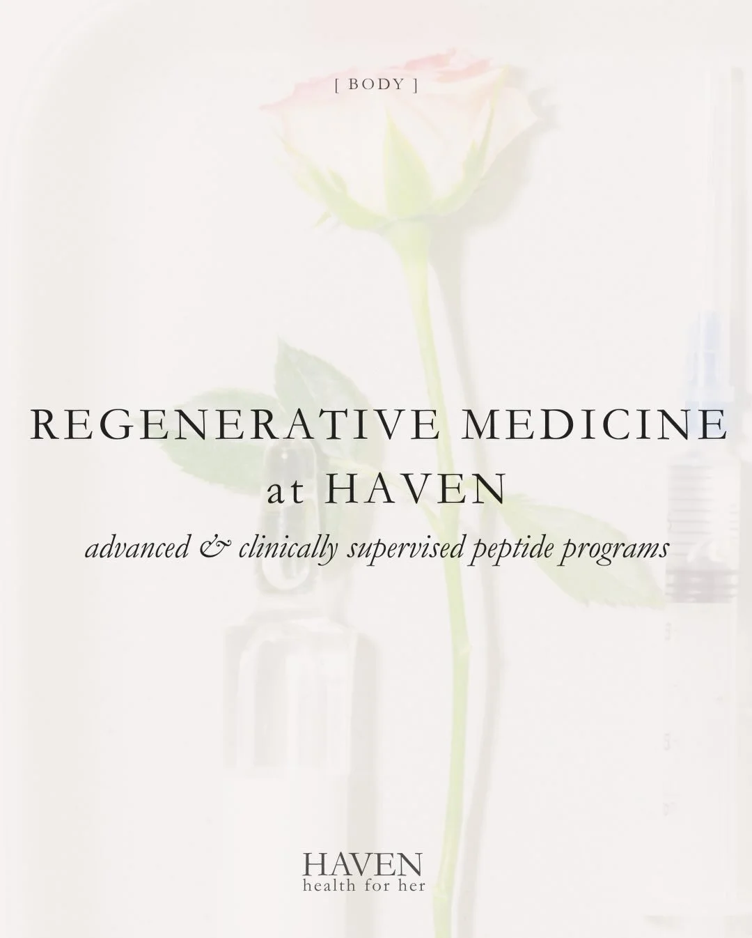 Regenerative medicine at HAVEN is about restoring how the body communicates, repairs, and regulates itself.

These programs at HAVEN were built to address the patterns I see most often &mdash; fatigue, hormonal disruption, postpartum changes, nervous