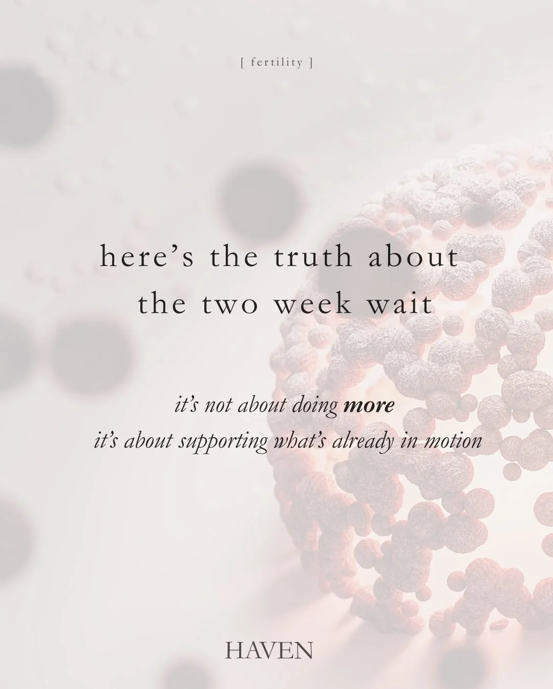 The two week wait is one of the most emotionally charged phases of the cycle, and also one of the quietest physiologically.

If you&rsquo;ve been here, you know how easy it is to start paying attention to everything: Every shift in your body Every se