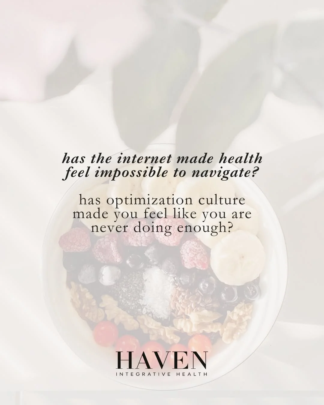 One of the MOST common things patients tell me is that they feel overwhelmed by health information.

They do not know which diet to follow, which foods to avoid, what supplements to take, what to track or what being healthy is even supposed to look l