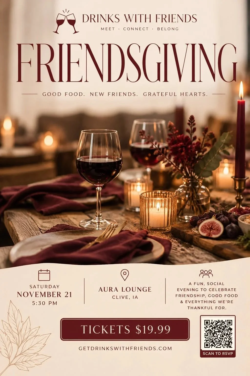 Drinks With Friends – November Community Event - Friendsgiving