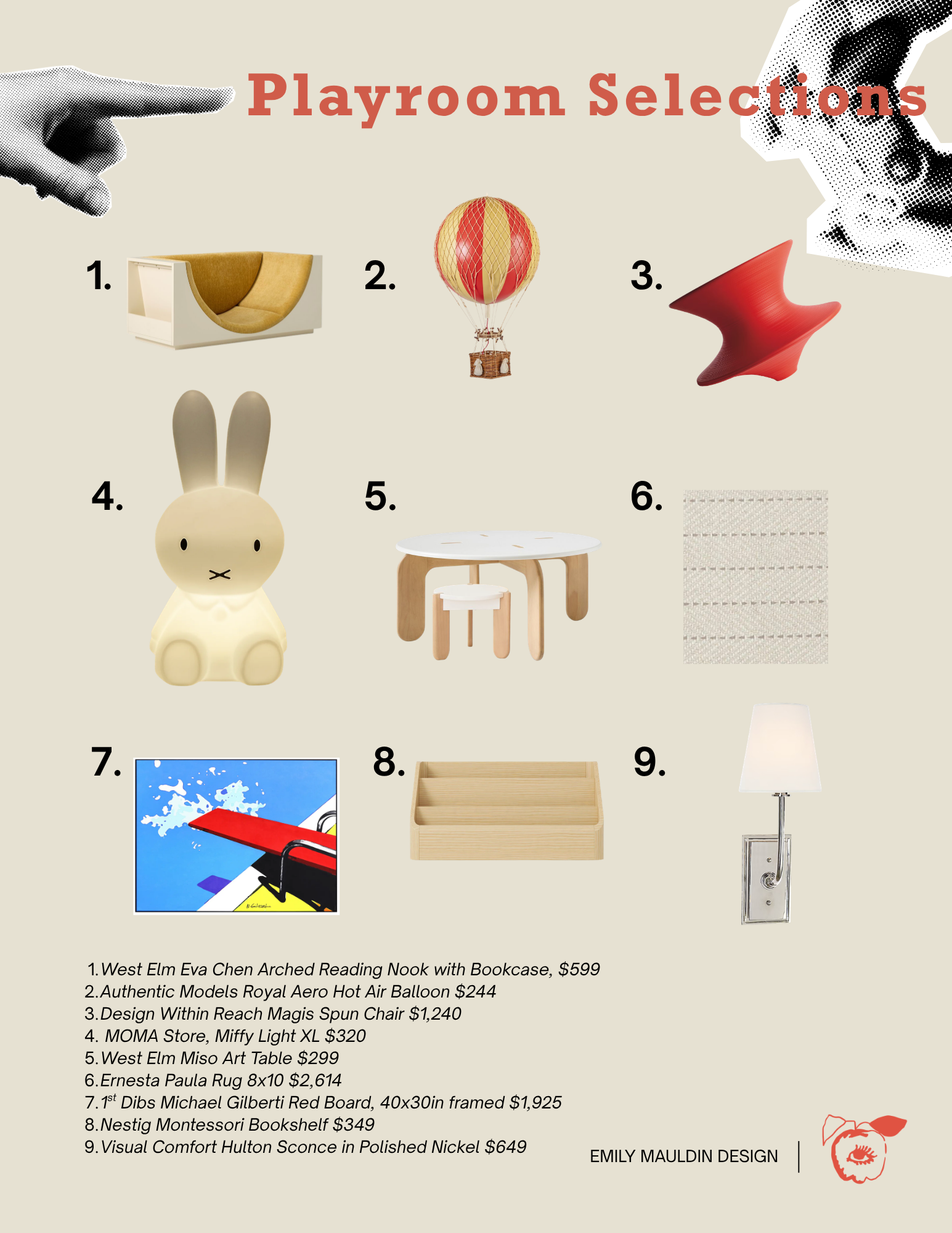 Emily Mauldin Design Deliverable Playroom Selections