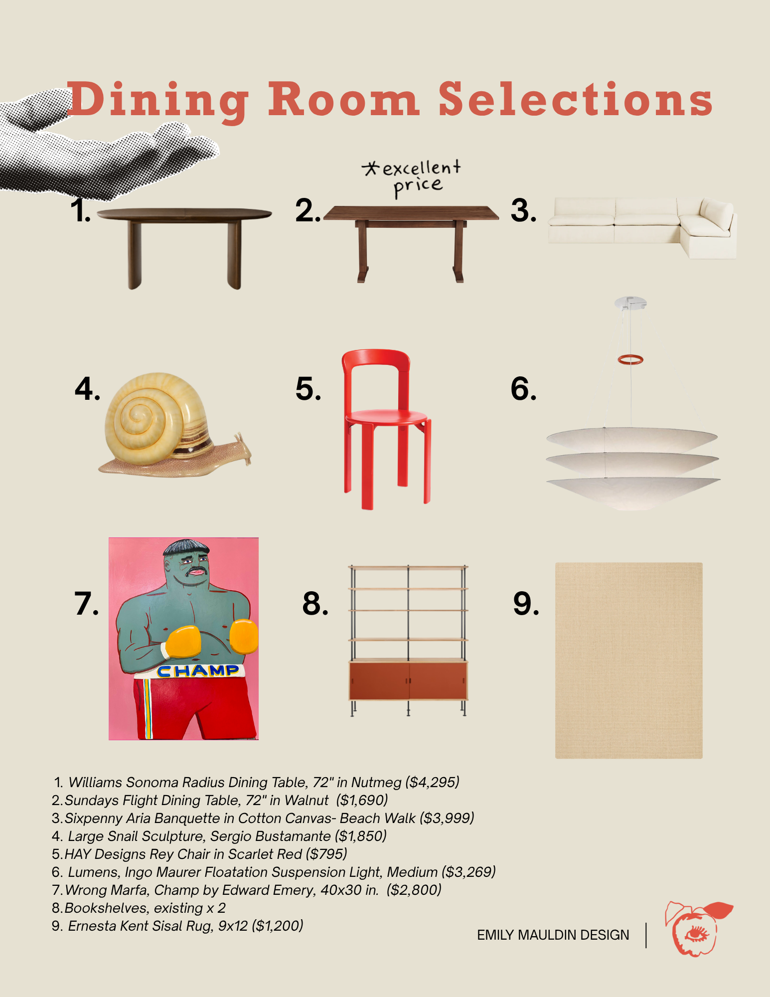 Emily Mauldin Design Dining Room Selections