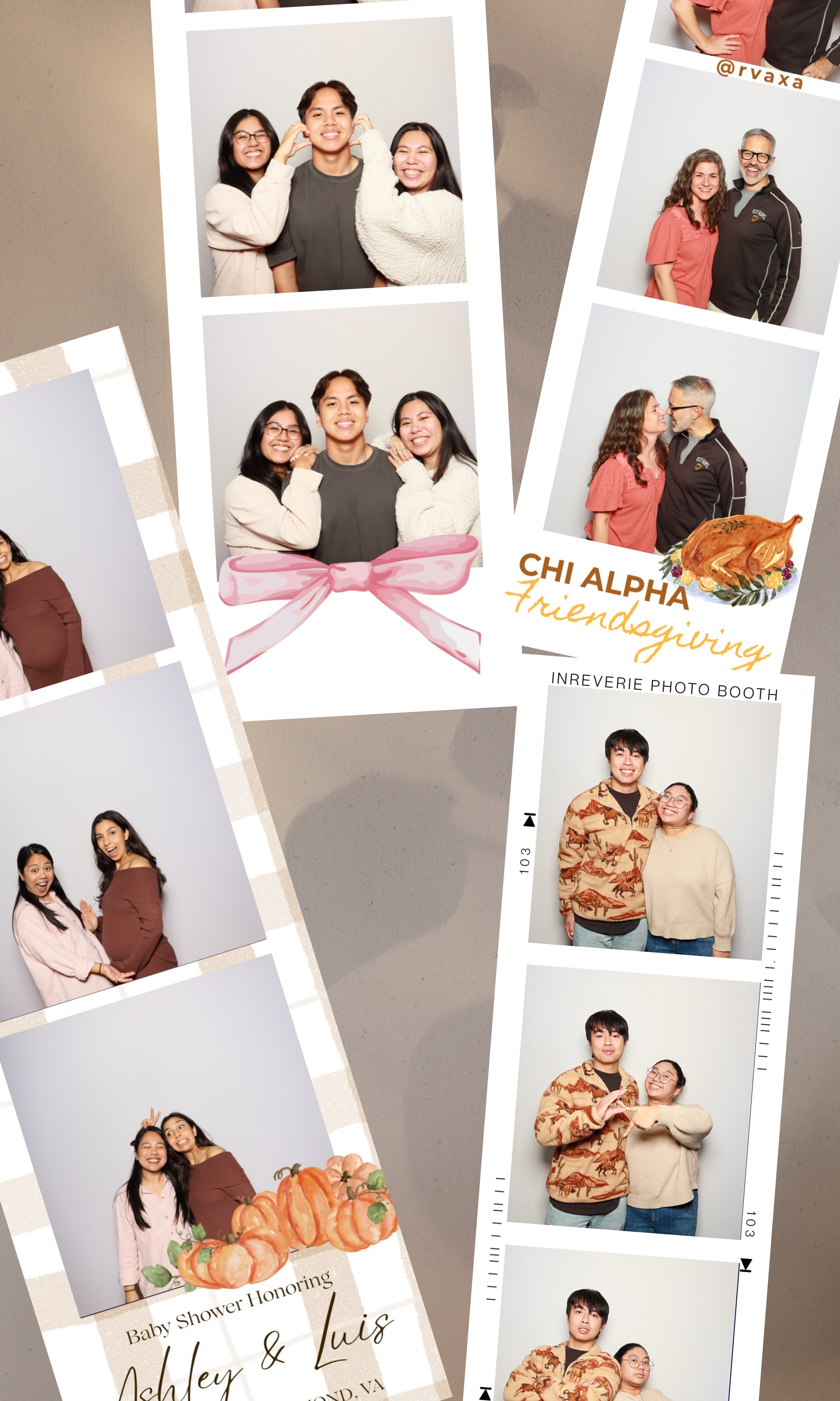 Different photo strips highlighting the custom templates for prints