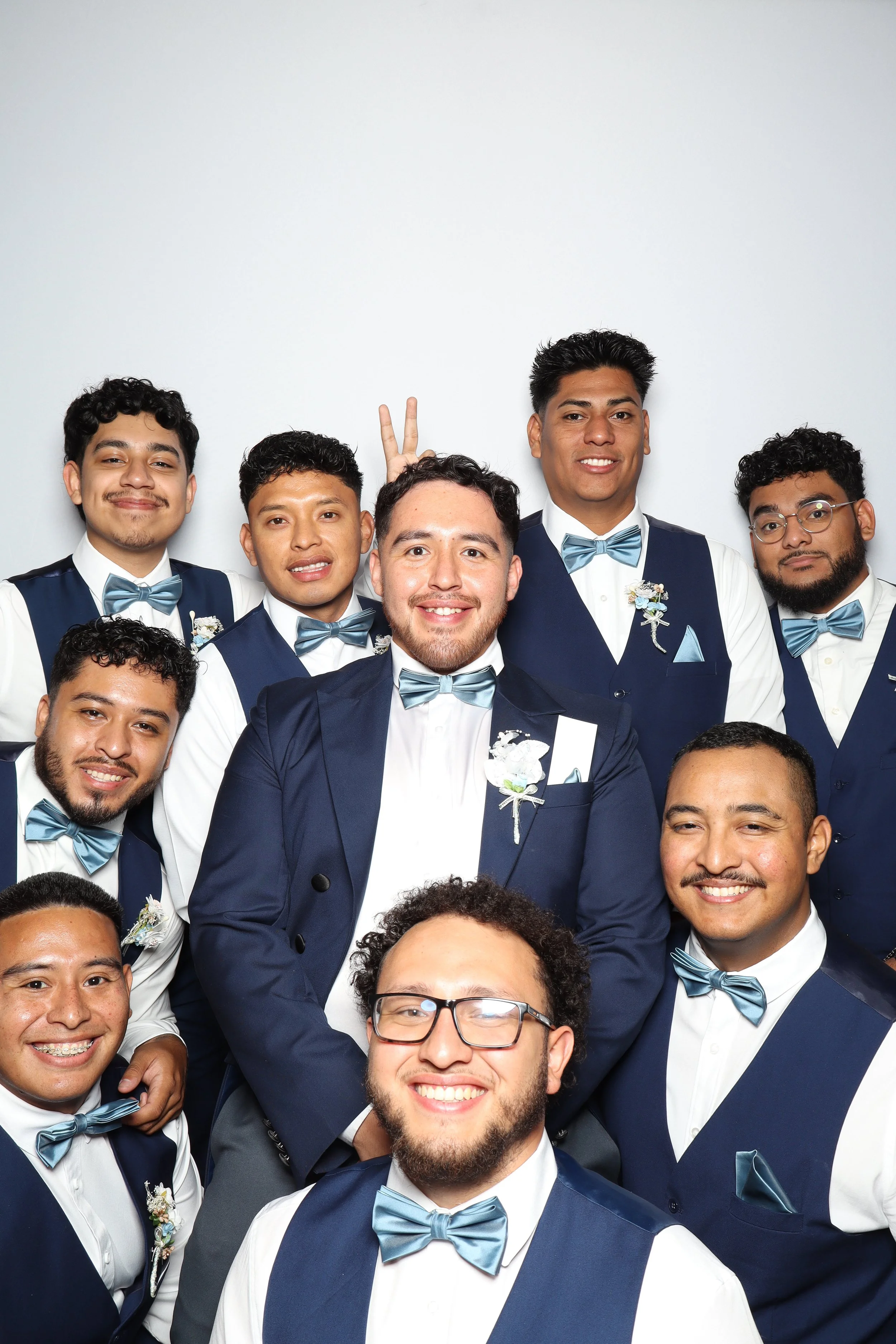Groomsmen at a wedding photo booth in Richmond VA