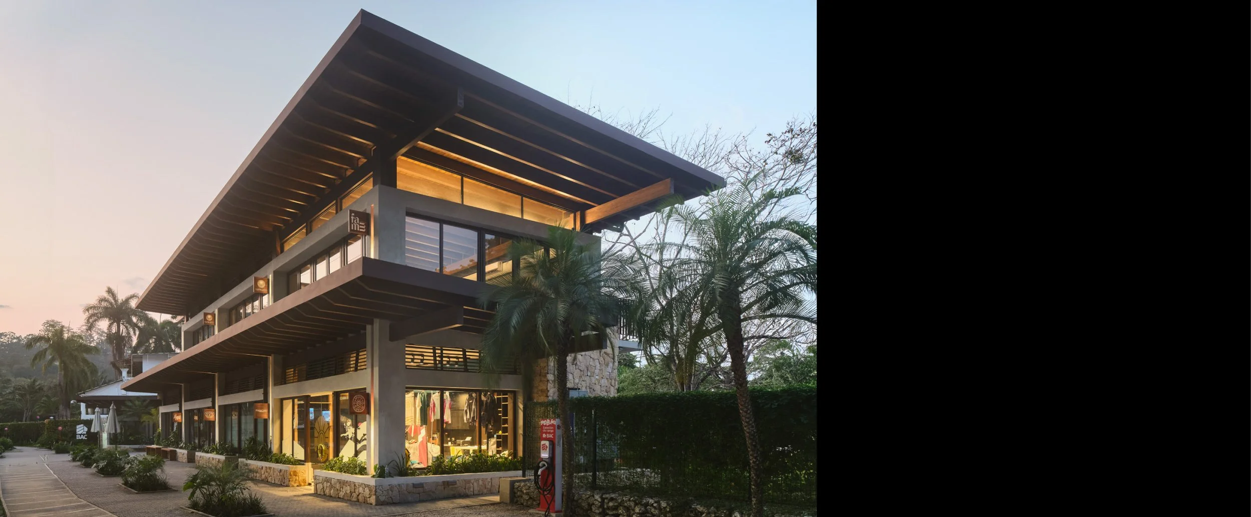 Pochote Plaza by FAMM Arquitectura — mixed-use commercial plaza in Santa Teresa, Costa Rica