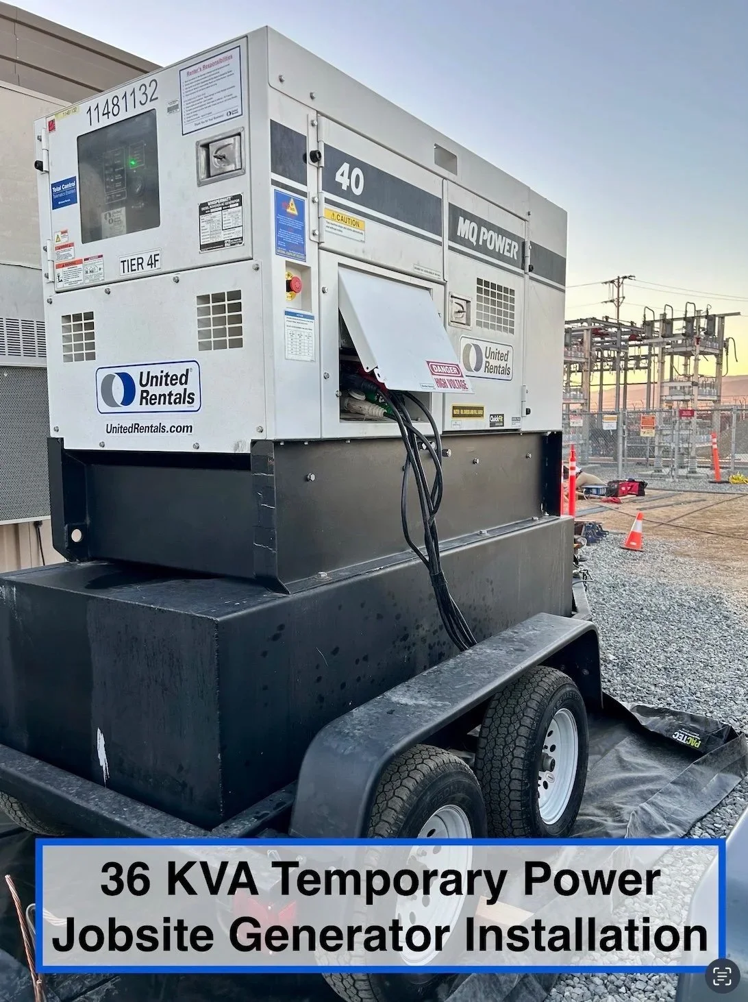 36 KVA Temporary Power Job Site Generator Installation