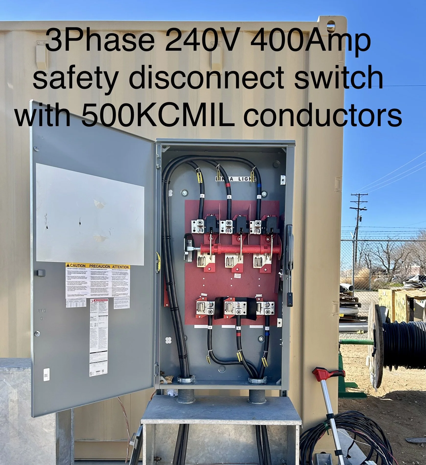 3 Phase 240 Volt 400 Amp Fused Safety Disconnect Switch