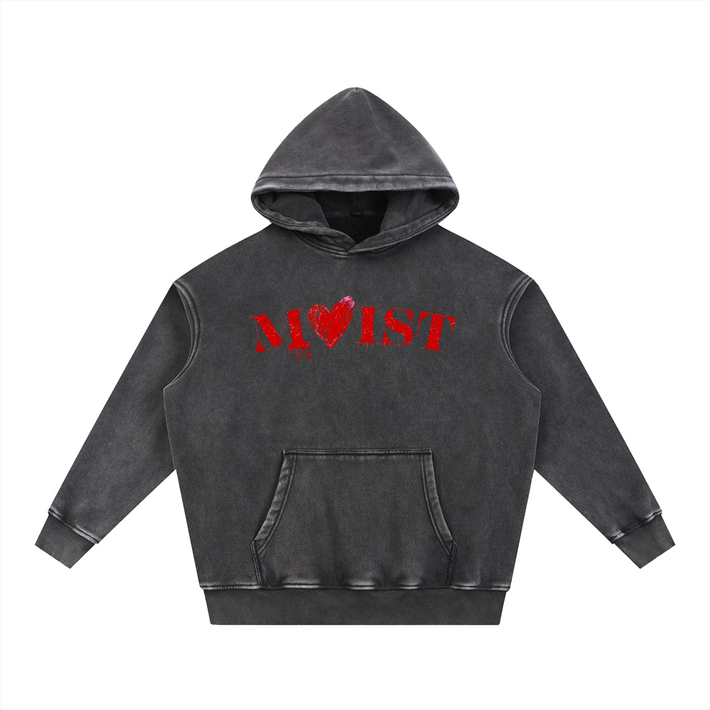 "Valentension" Snow Wash Fleece Oversize Hoodie