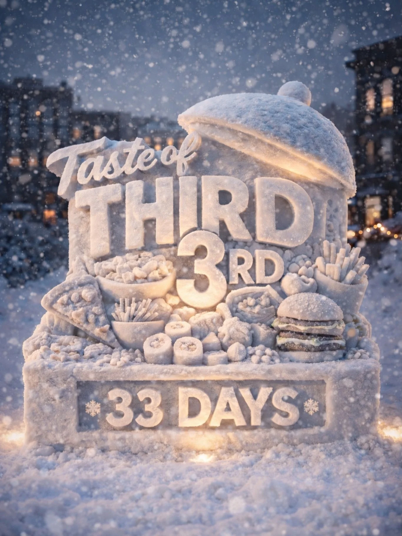 ❄️ We&rsquo;re 33 Days Away from the Taste of Third&hellip;
But today? We&rsquo;re snowed in.

So tell us&hellip;

👉 What are YOU eating today?
OR
👉 What do you WISH you were eating right now?

🍕 Pizza?
🍔 Burgers?
🍣 Sushi?
🍝 Pasta?
🥟 Dumplings