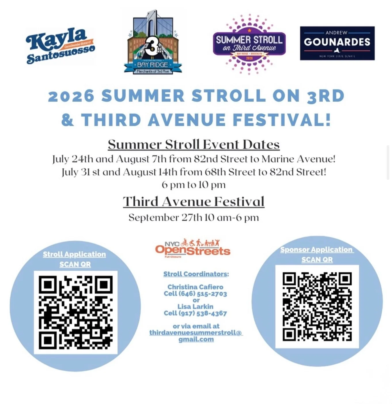 Making plans for the summer? Now&rsquo;s the time! Summer Stroll applications are due June 15th please submit via the QR codes or the links in our bio!