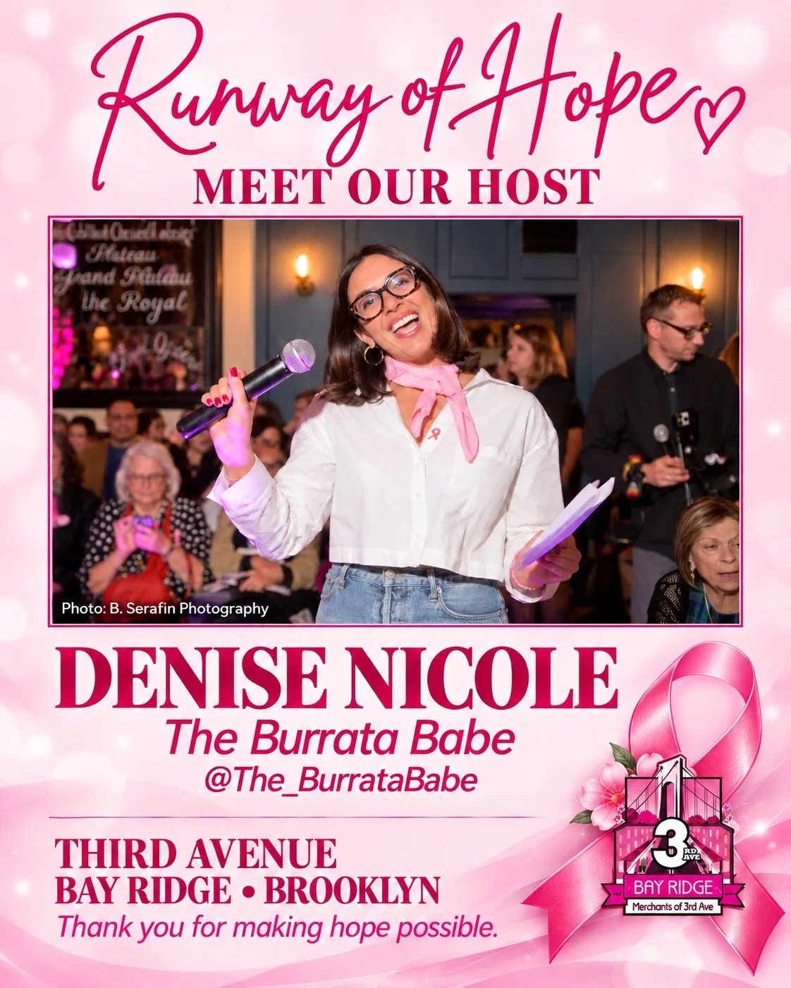 She&rsquo;s back, and we couldn&rsquo;t be more honored! 💗🎤

We&rsquo;re thrilled to welcome Denise Nicole, @the_burratababe , back as our host for the 2026 Runway of Hope! Her warmth, energy, and heart helped make last year so special, and we&rsqu
