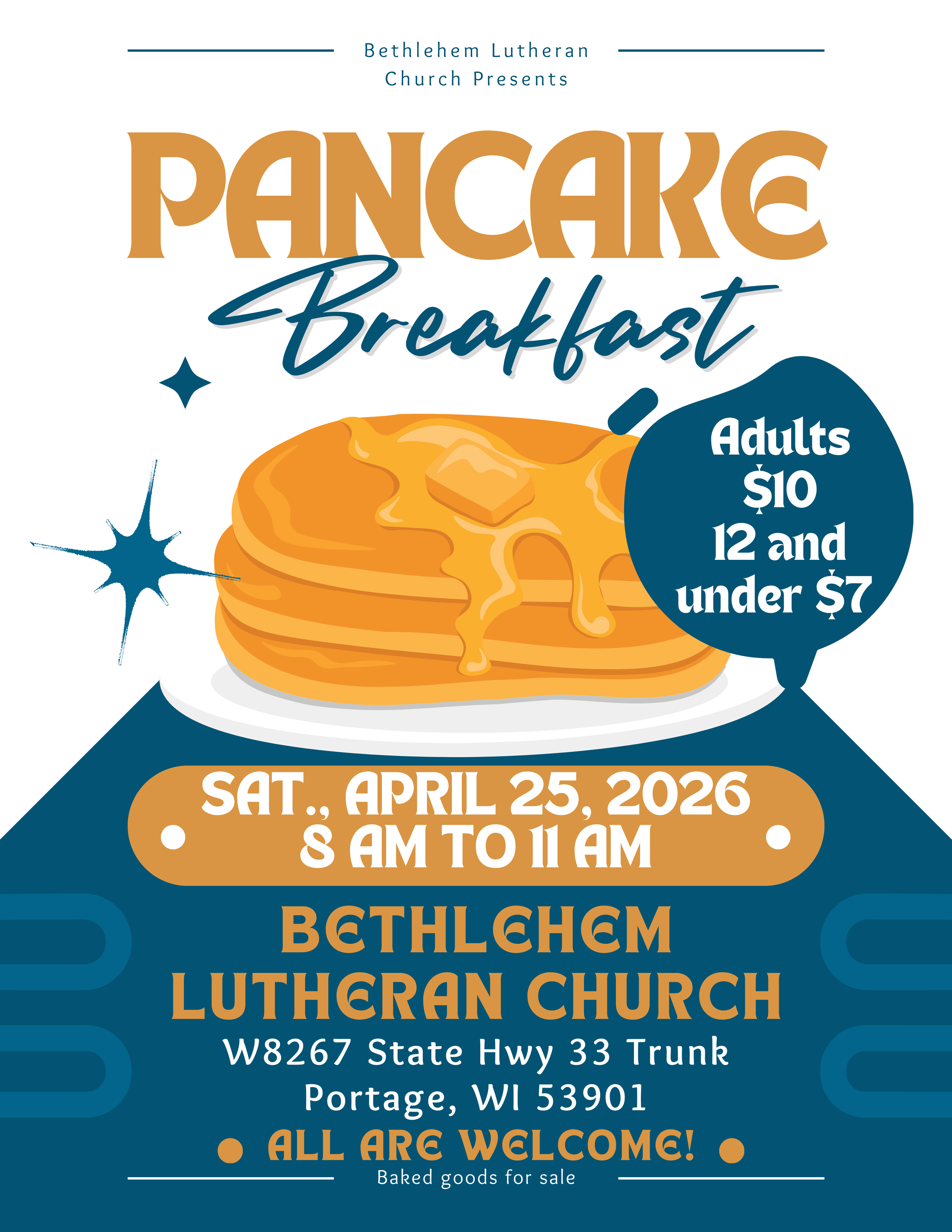 Portage Bethlehem Lutheran Church Pancake Breakfast