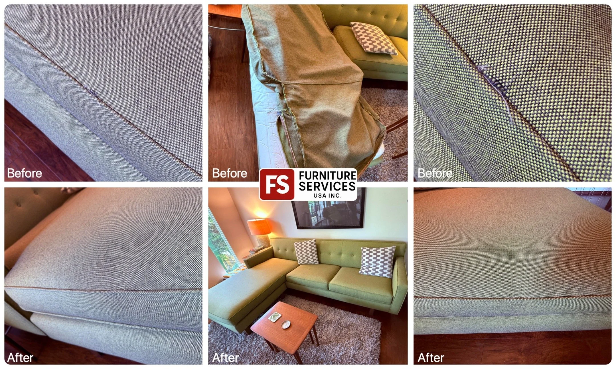 Fabric coming apart? We secure the stitch! 🪡
When fabric upholstery begins to separate (as seen in the &quot;Before&quot; photos), professional intervention is needed to stop the damage from spreading. We expertly repair the separation and reinforce