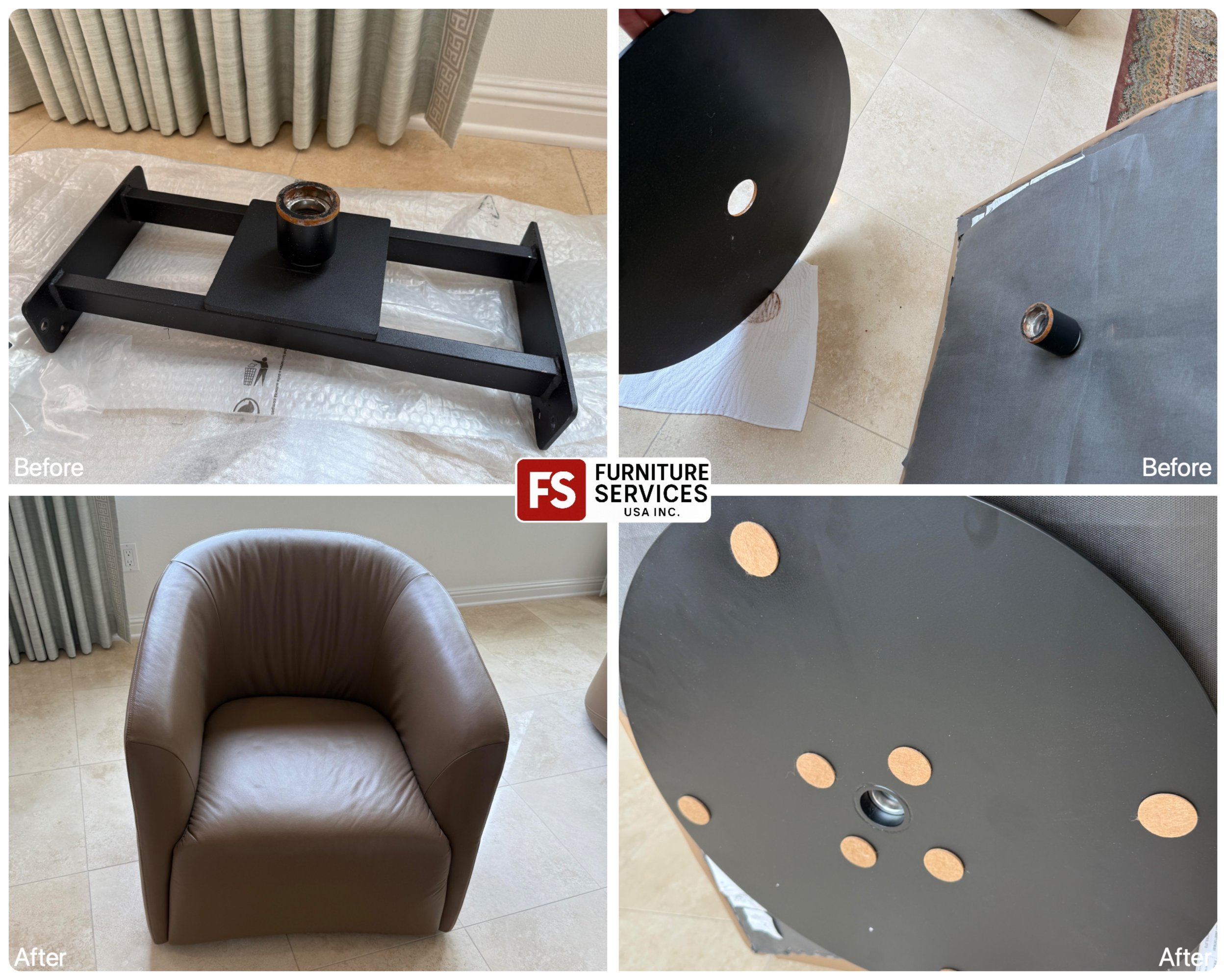 Swivel chair stability restored!
A broken metal base is a safety hazard and stops your chair from functioning correctly. We specialize in diagnosing, sourcing, and replacing broken metal bases on all types of swivel and motion furniture.
We ordered t