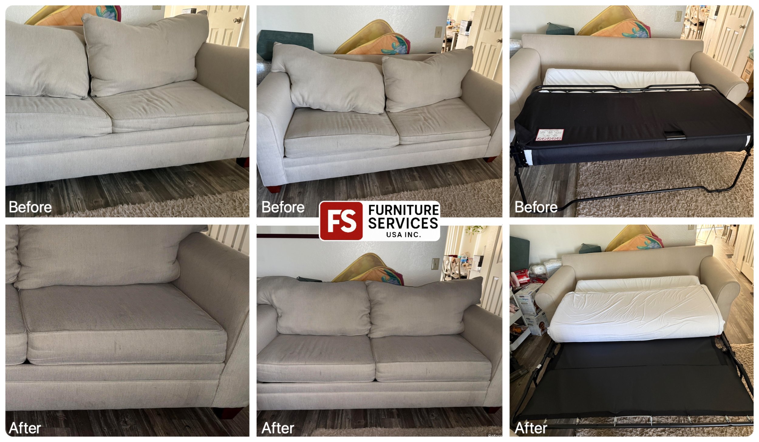 Broken Sofa Mechanism? Replaced! ✅
We handle all the heavy lifting: sourcing the new mechanism and installing it perfectly. Your sleeper sofa is now fully functional and guest ready.