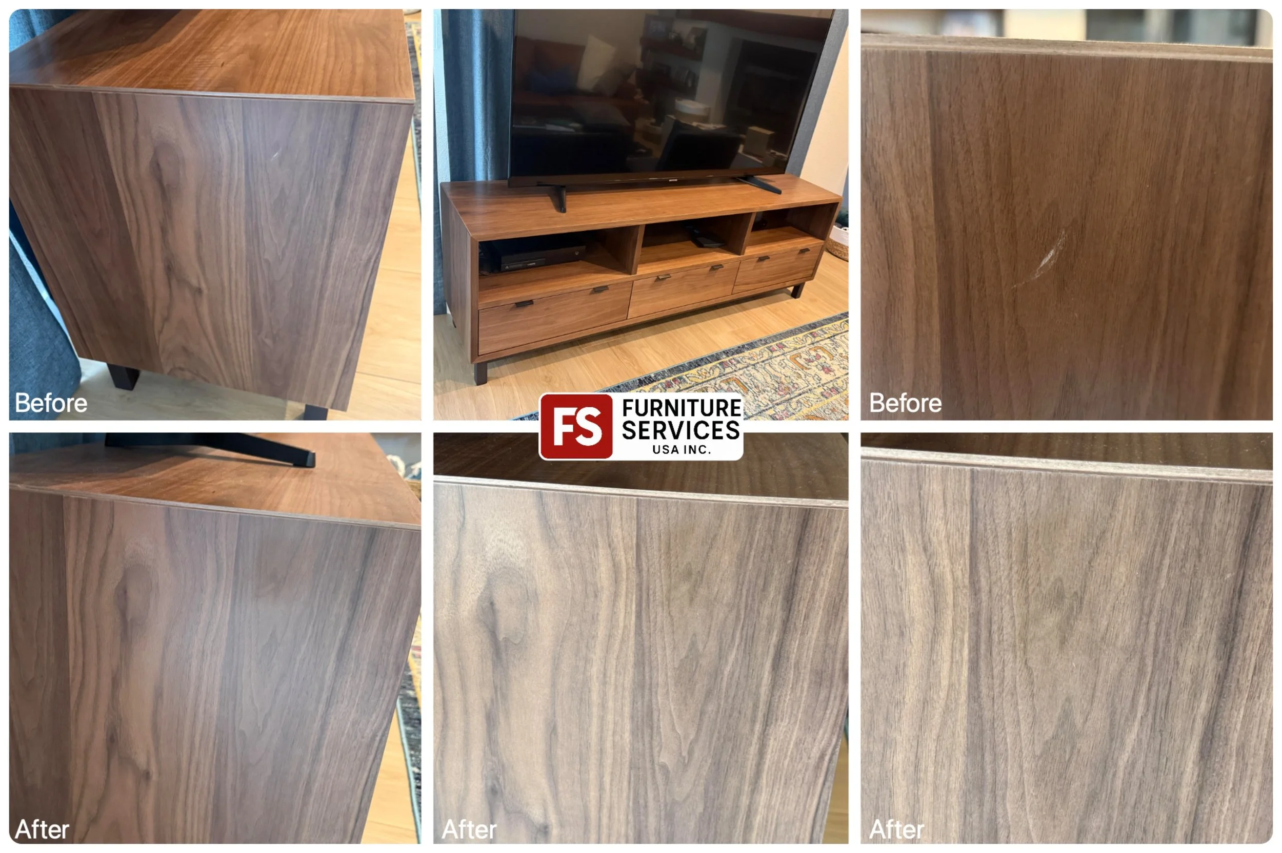 Scraped finish? We make it disappear! ✨
Accidental scrapes can instantly diminish the beauty of your wooden furniture. We specialize in precision finish repair, meticulously blending new color and protective layers to seamlessly eliminate scrapes and