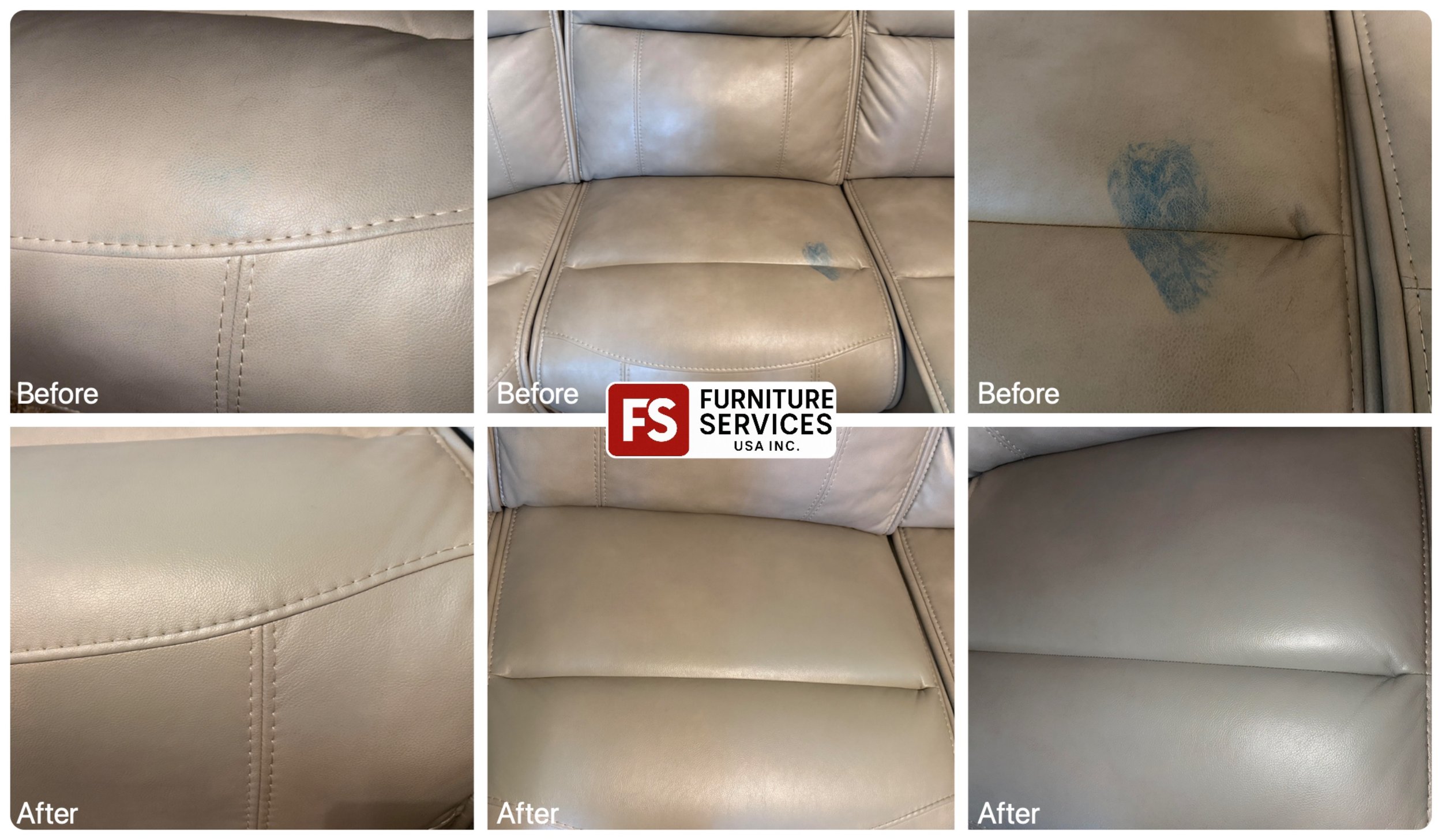 Spilled paint? Discolored leather? We fix it all! 🎯
Our service includes professional stain removal and expert leather redyeing with a precision color match. Your leather furniture will be flawless again.