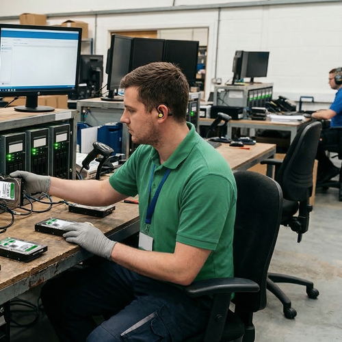 Secure IT recycling and data destruction service UK