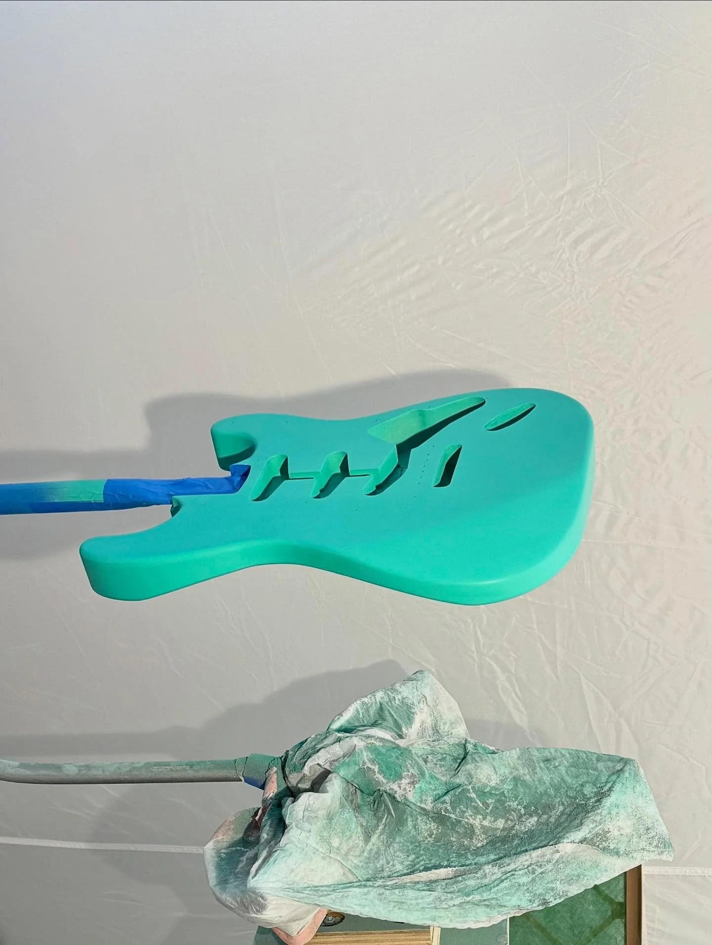It figures I would end up building guitars. One rainy day when I was a kid, my older brother, cousin and I spent the day building cardboard guitars and listening to a Prince 45. And here I am, 40 some odd years later&hellip;.
.
.
.
#guitar #bass #cus