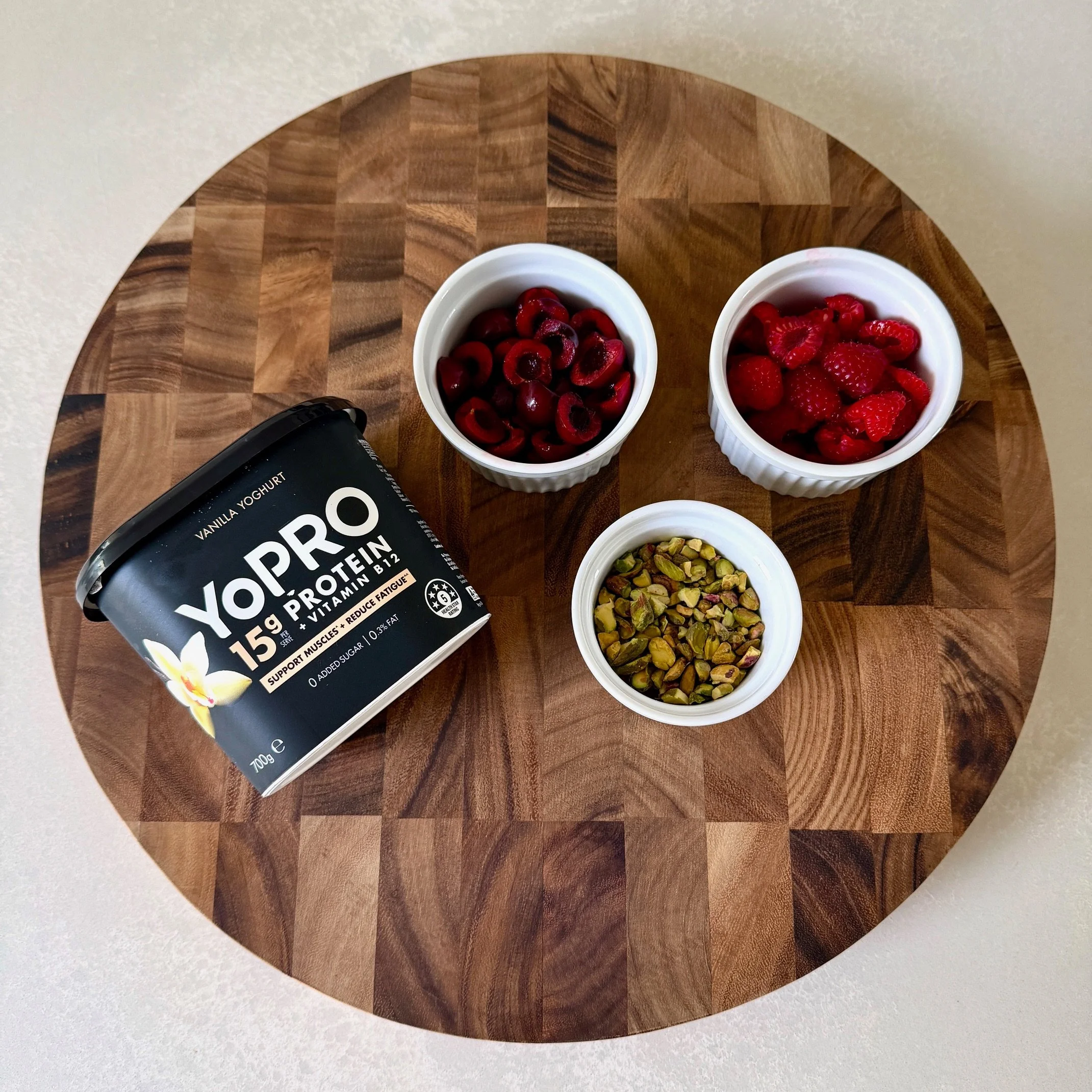 Raspberry, Cherry & Pistachio Frozen Yogurt Bark