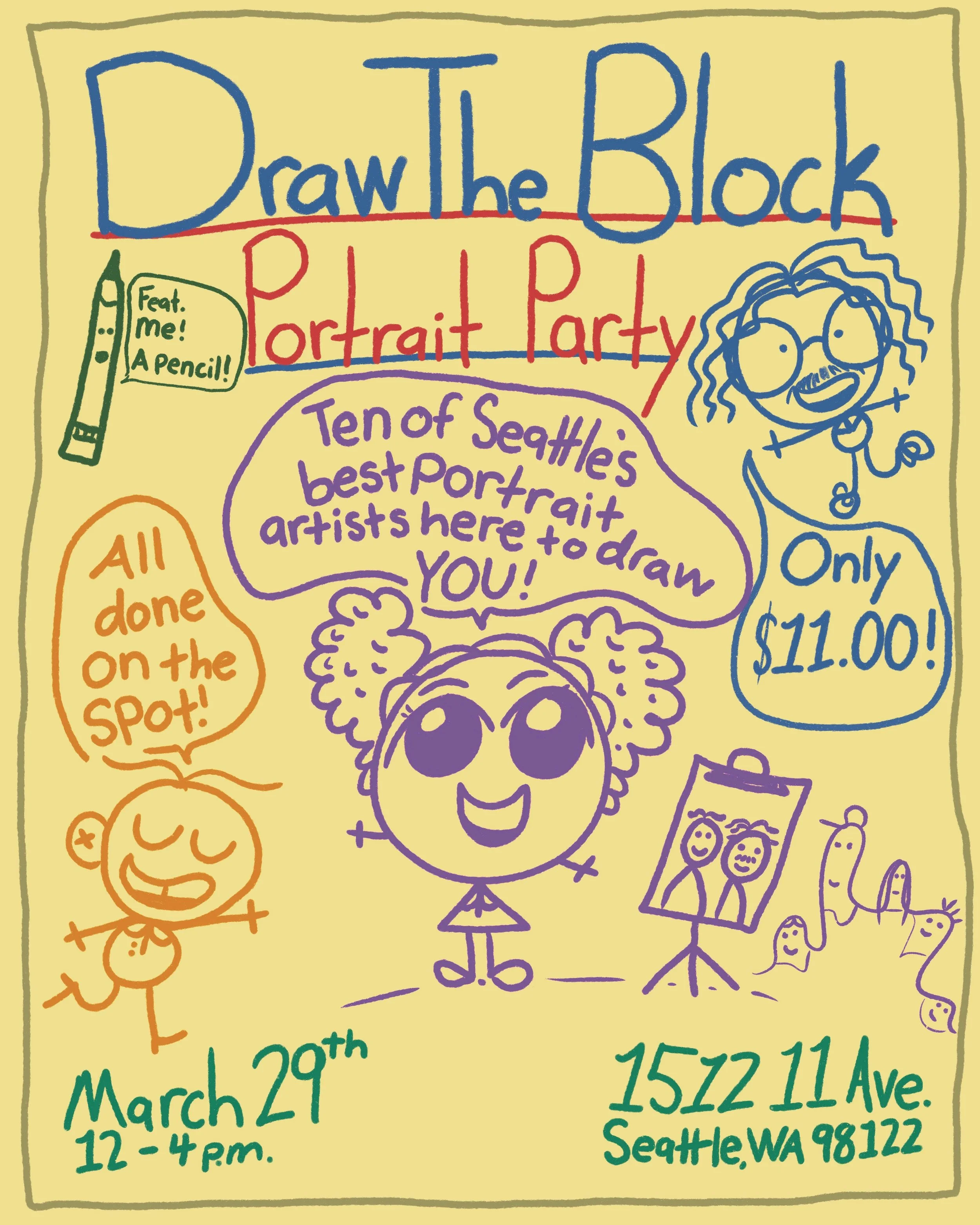March 29th: draw the block portrait party 