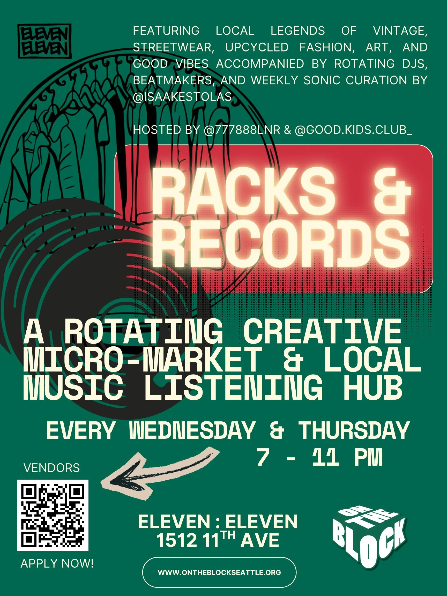 Racks & Records Micro Market Every Wednesday & Thursday 7-11pm