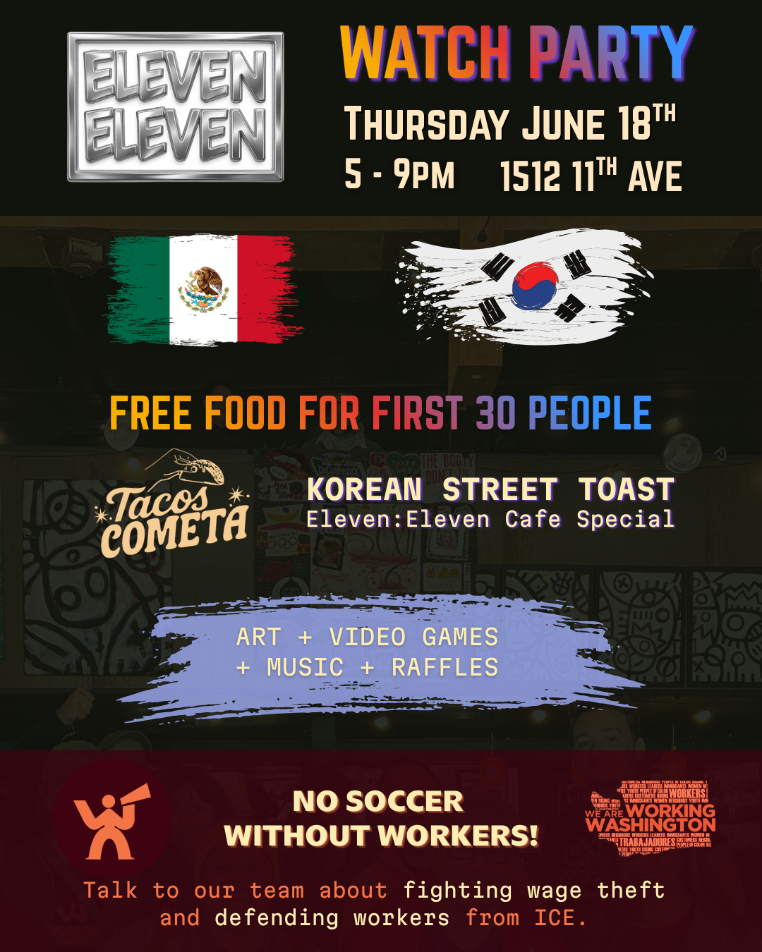 World Cup Watch party June 18th 5-9pm Mexico Vs. Japan