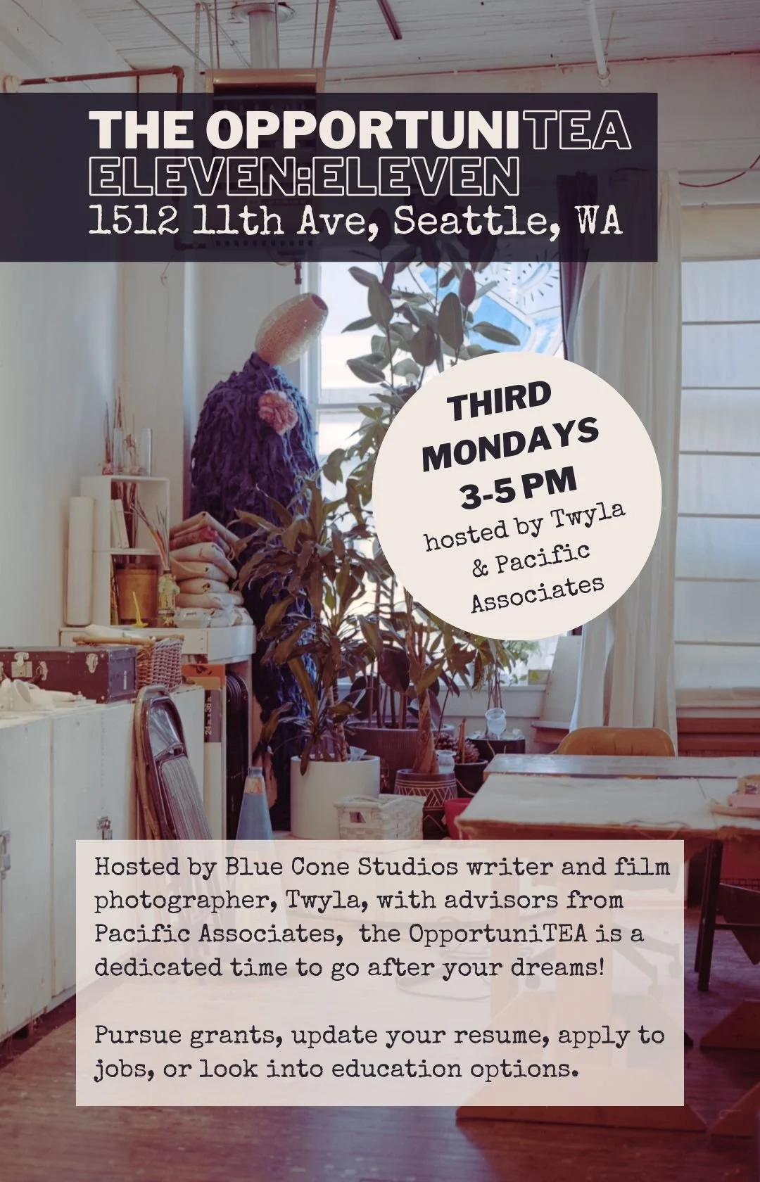 3rd Mondays 3-5pm: Opportunitea
