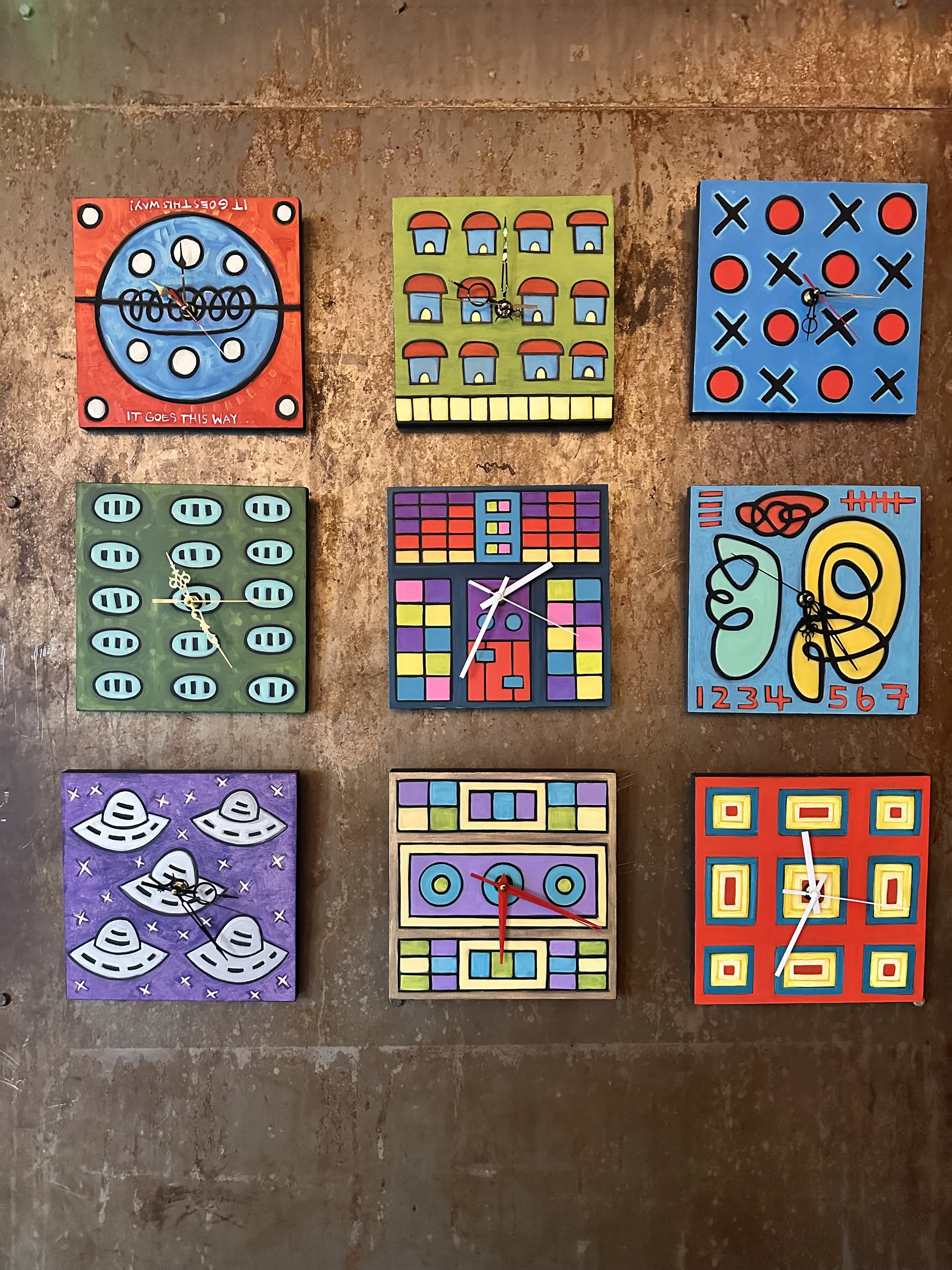 "It's Time" Handpainted Clock Series